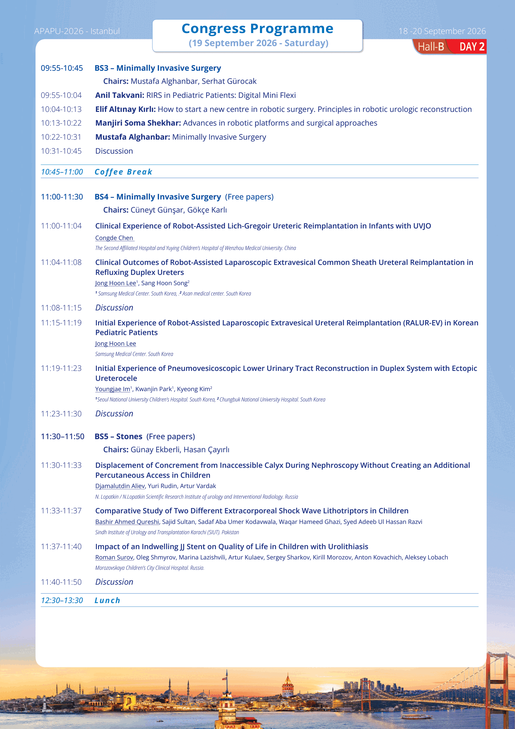 APAPU 2026 Scientific Program - Day 2 - Hall B 2/4