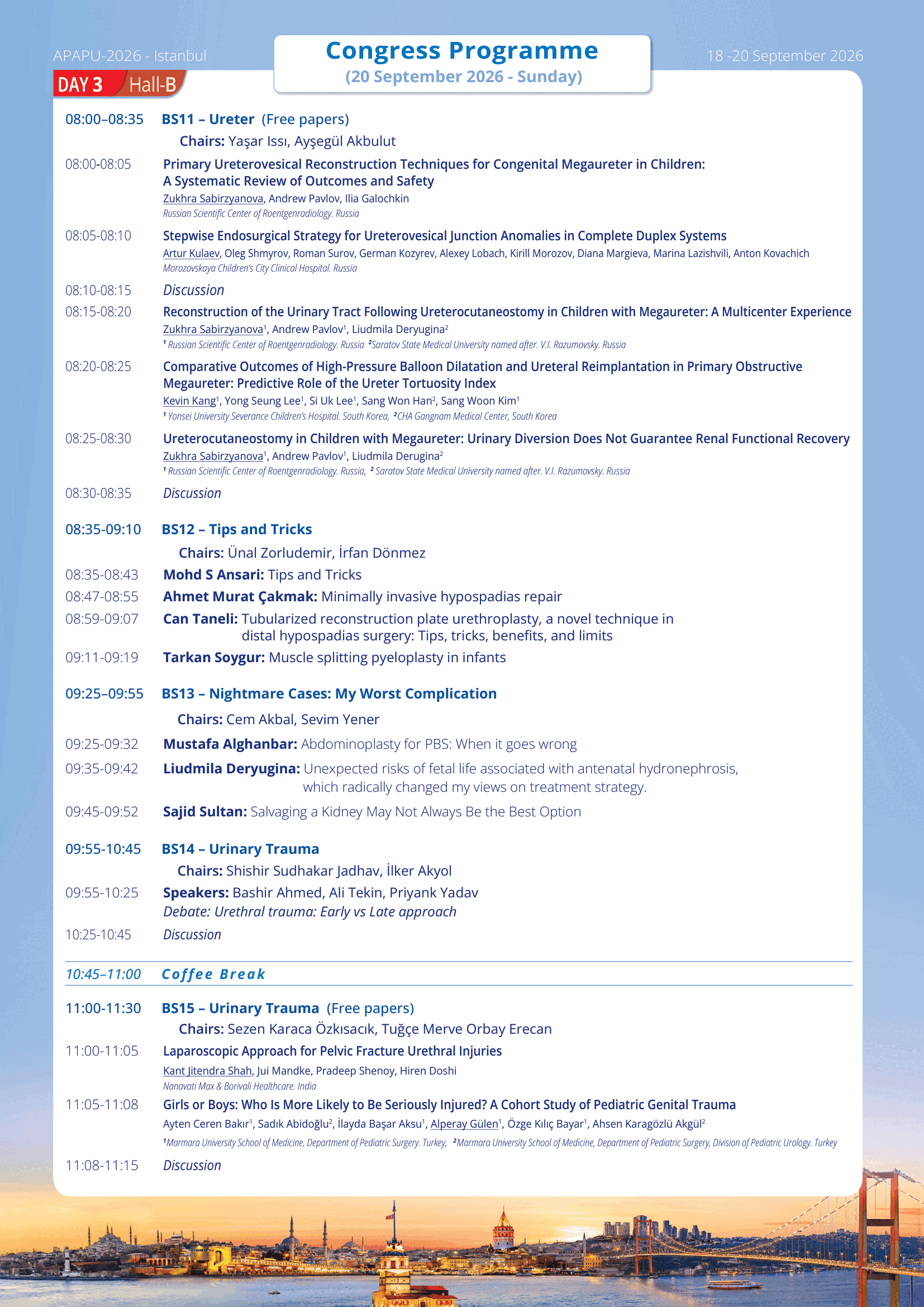 APAPU 2026 Scientific Program - Day 3 - Hall B 1/3