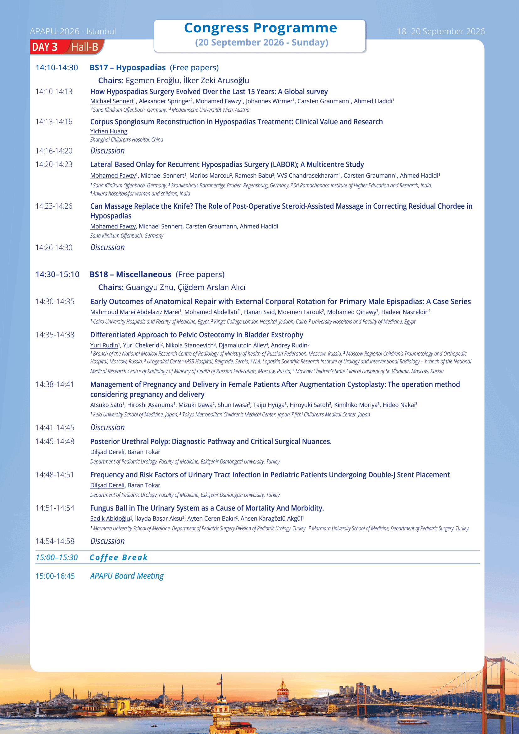 APAPU 2026 Scientific Program - Day 3 - Hall B 3/3