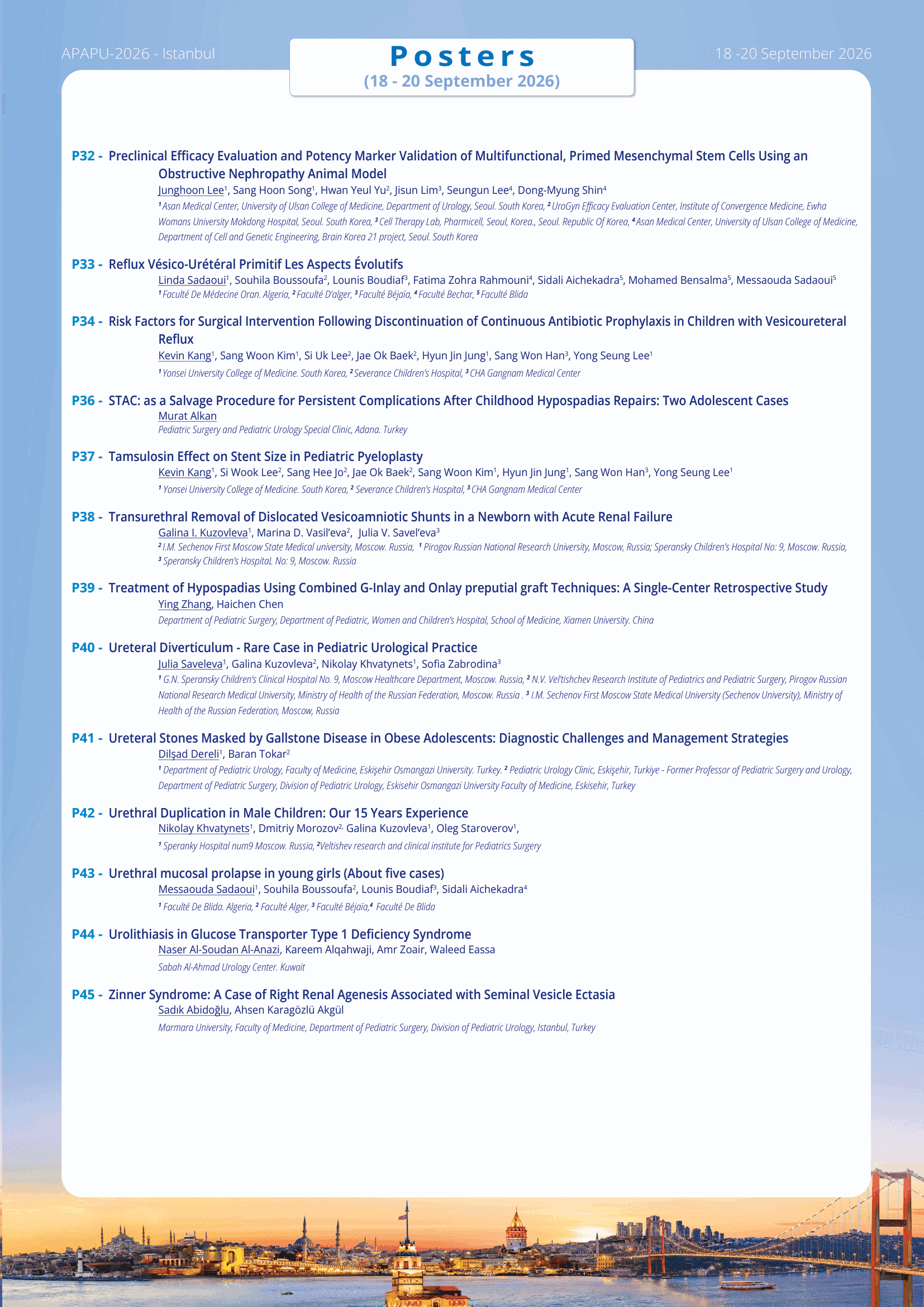 APAPU 2026 - Poster Presentations 3/3